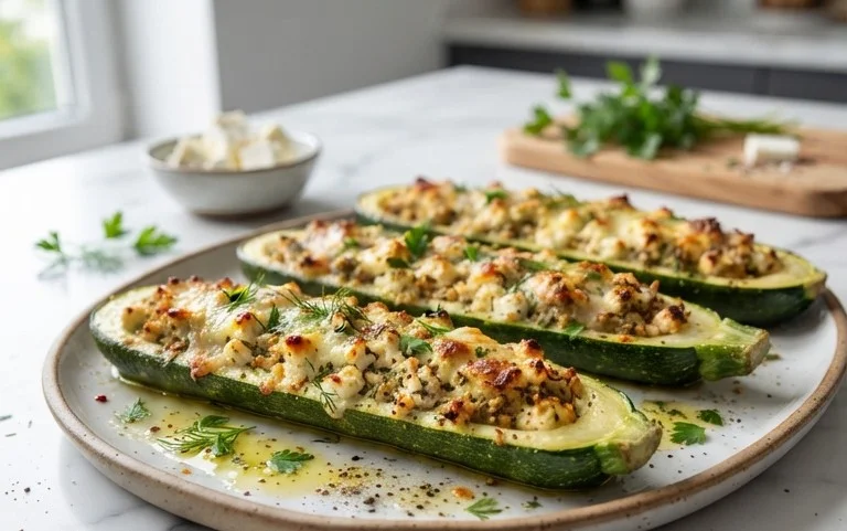 Feta Cheese Stuffed Zucchini