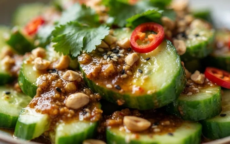 Cucumbers in Spicy Peanut Sauce