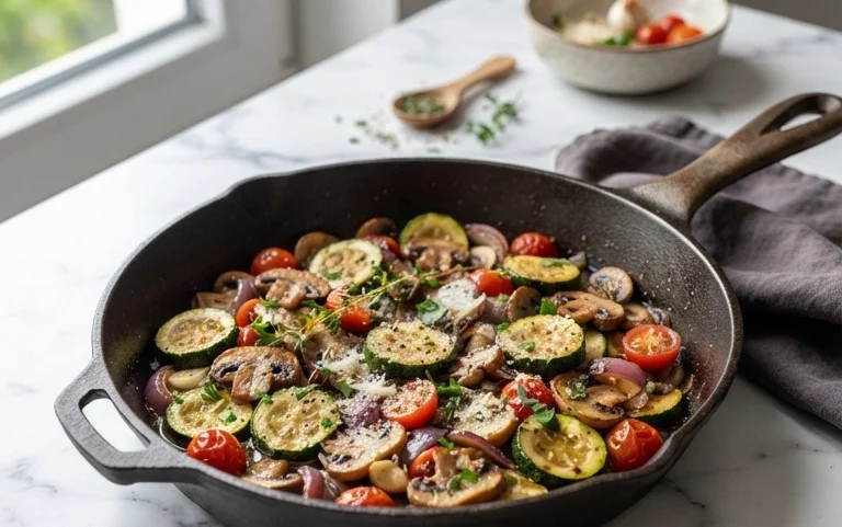 Skillet Zucchini and Mushrooms