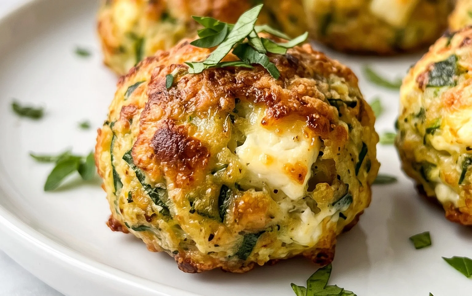 Knusprige Zucchini-Feta-Bällchen aus dem Ofen genießen!