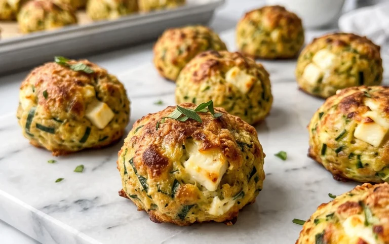 Knusprige Zucchini-Feta-Bällchen aus dem Ofen genießen!