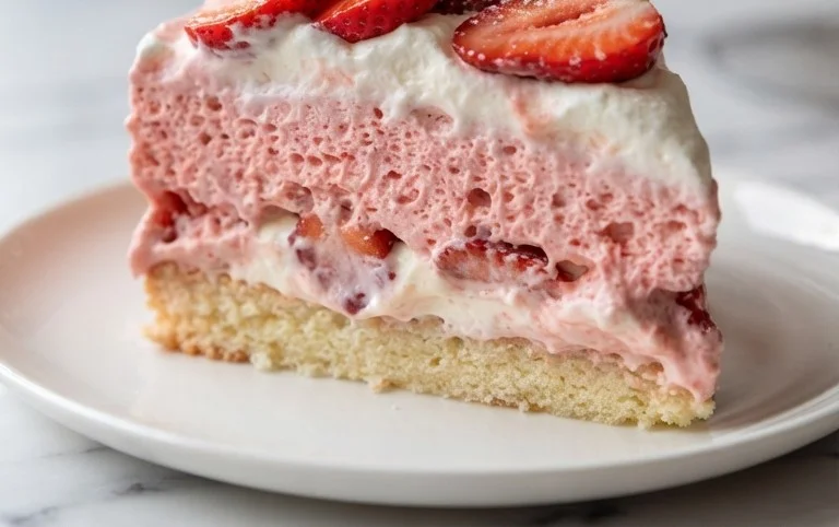 3 Ingredient No Bake Strawberry Cloud Cake