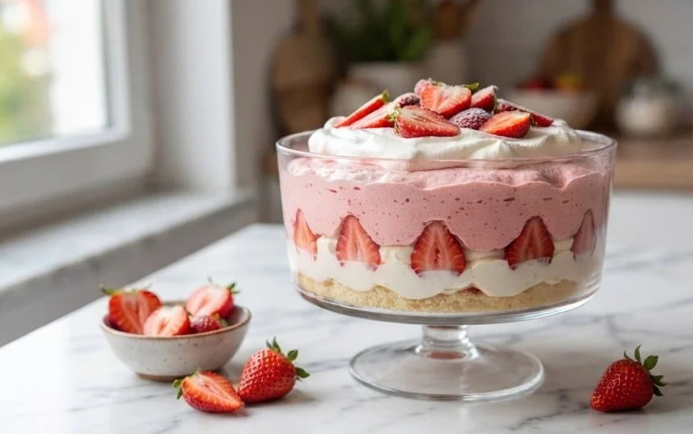 3 Ingredient No Bake Strawberry Cloud Cake