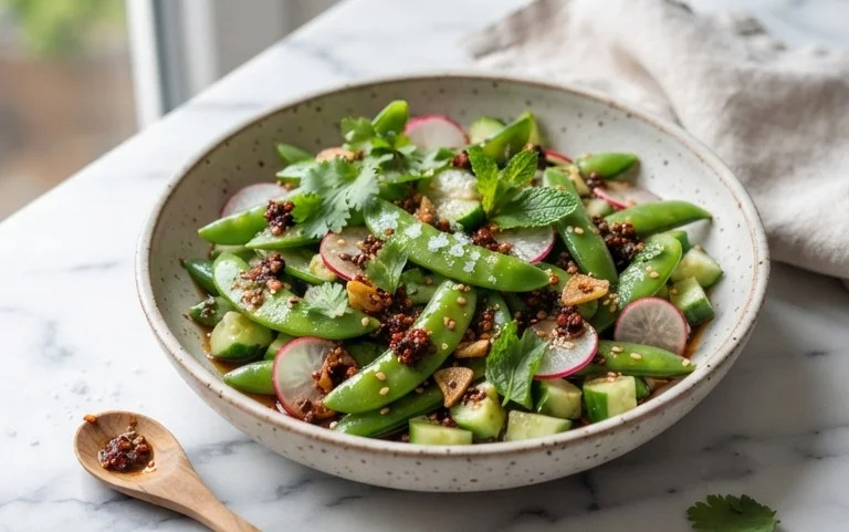 Chili Crisp Snap Pea Salad