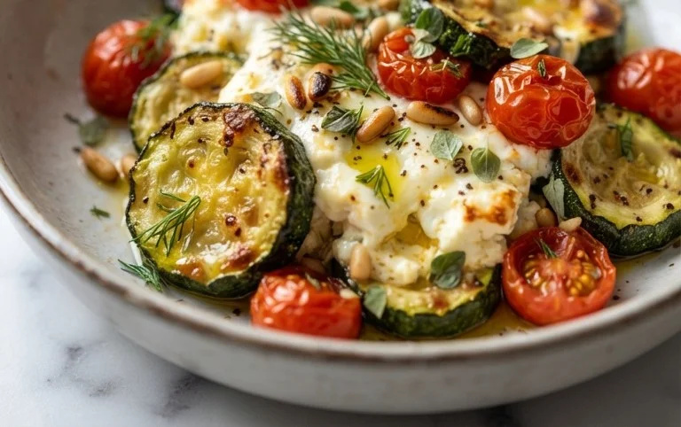 Courgettes feta au four