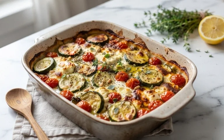 Courgettes feta au four