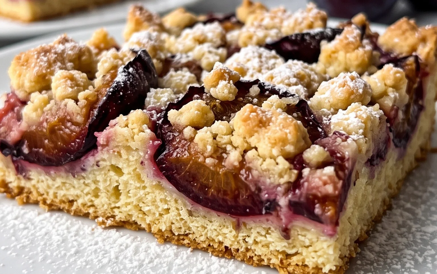 Pflaumenkuchen mit Streusel vom Blech (Quark-Öl-Teig)