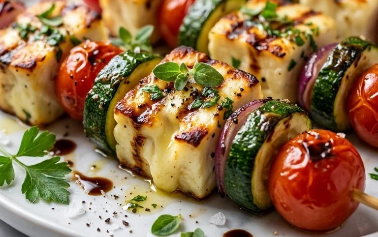 Halloumi Zucchini Spieße Vom Grill: Sommerlich, Lecker & Vegetarisch