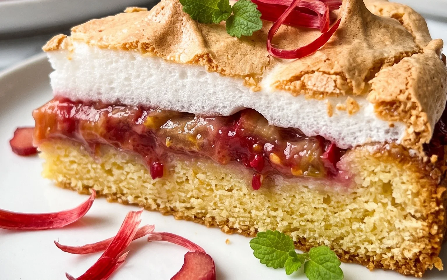 Rhabarber-Baiserkuchen