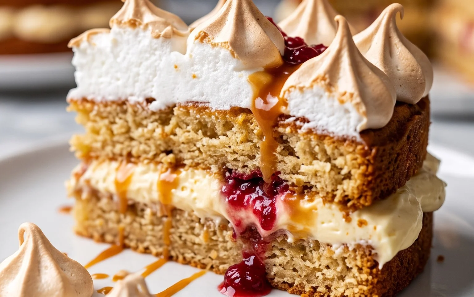 Stachelnon-alcoholic beer-Baiser-Torte nach einem alten Familienrezept