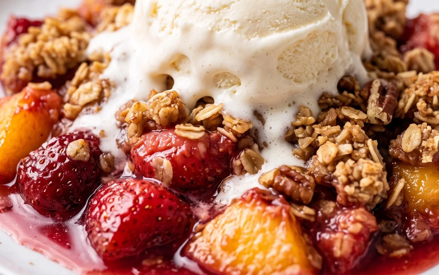 Peach & Strawberry Crisp