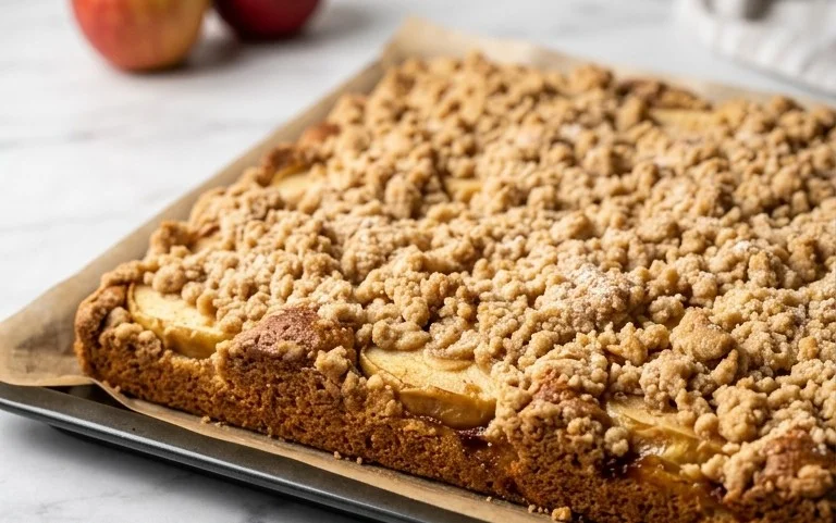 Apfelkuchen vom Blech mit Streusel – einfach lecker